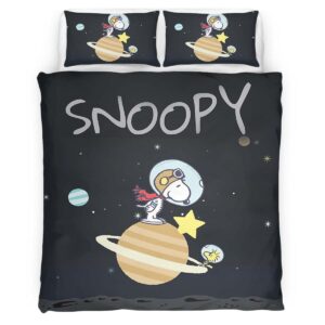 Housse De Couette Snoopy vers la lune 3 Parure de lit Ensemble De Literie