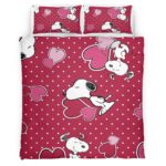 Housse De Couette Snoopy avec amour Parure de lit Ensemble De Literie