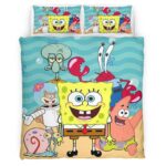 Housse De Couette Personnages Bob l’éponge 45 Parure de lit Ensemble De Literie