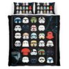 Housse De Couette Star Wars Personnages avec Casques Parure de lit Ensemble De Literie