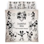 Housse De Couette Mickey Mouse Steamboat Willie Parure de lit Ensemble De Literie