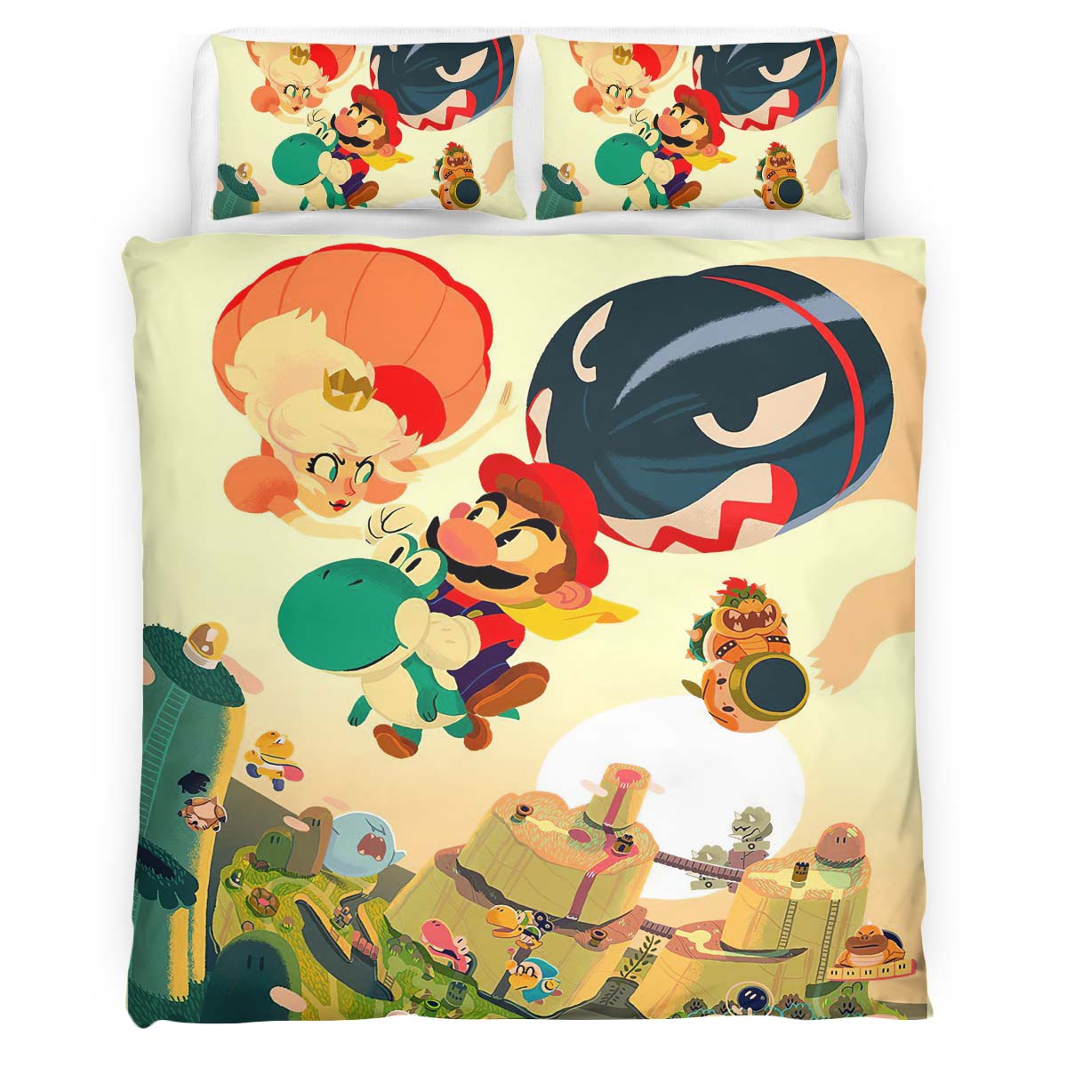 Housse De Couette Super Mario 16 Parure de lit Ensemble De Literie