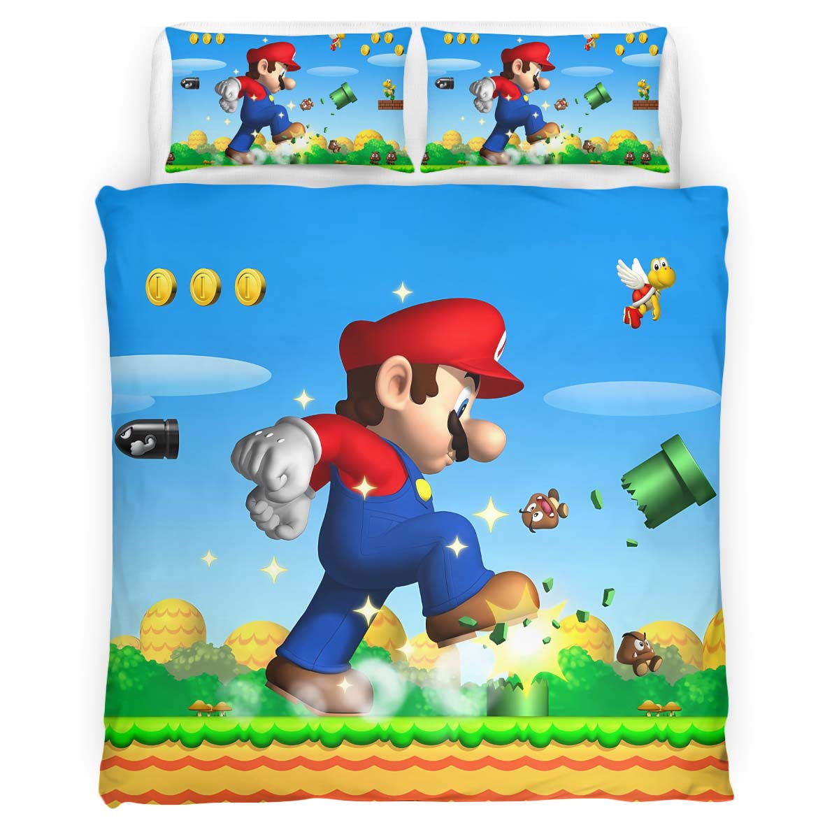 Housse De Couette Super Mario 7 Parure de lit Ensemble De Literie