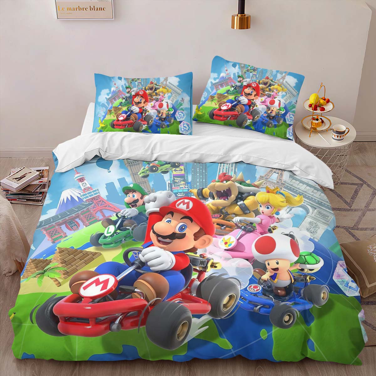 Housse De Couette Personnages Super Mario 1 Parure de lit Ensemble De Literie – Image 2
