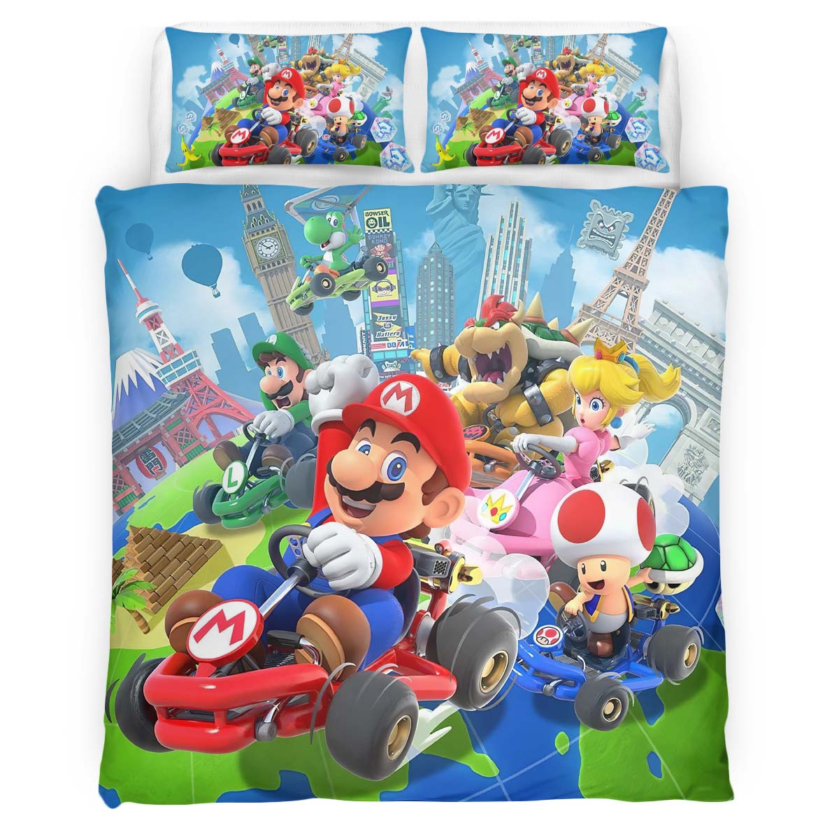 Housse De Couette Personnages Super Mario 1 Parure de lit Ensemble De Literie