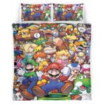 Housse De Couette Personnages Super Mario 12 Parure de lit Ensemble De Literie