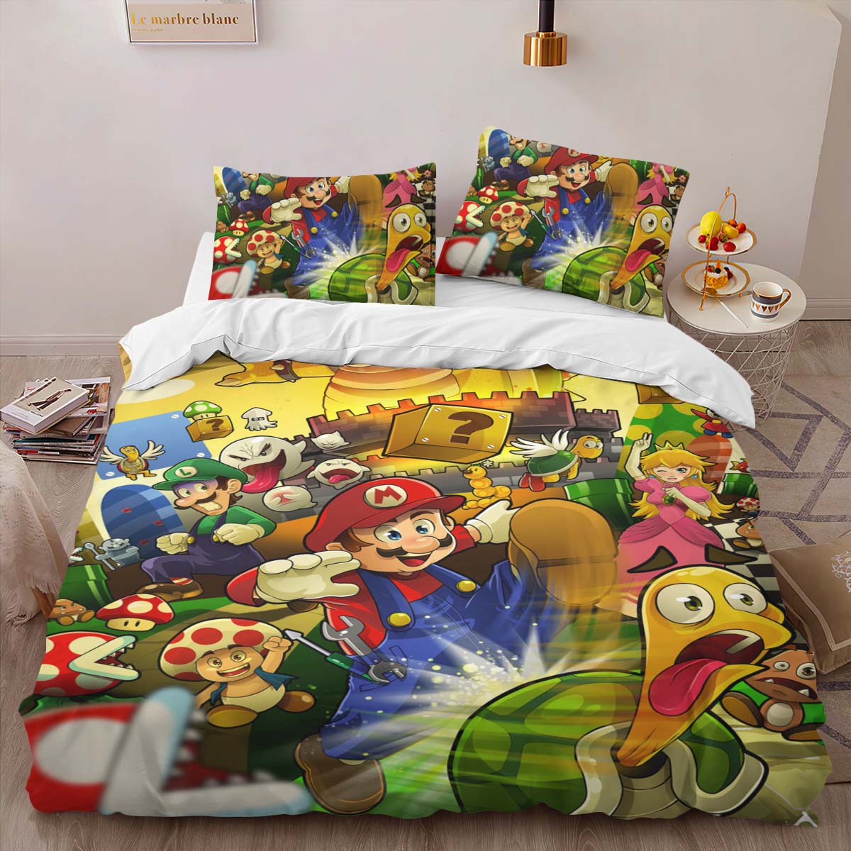 Housse De Couette Personnages Super Mario 13 Parure de lit Ensemble De Literie – Image 2
