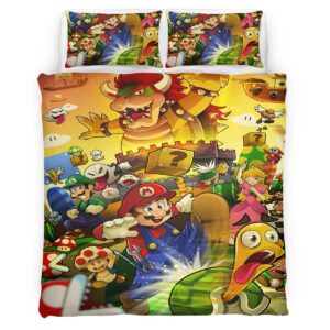 Housse De Couette Personnages Super Mario 13 Parure de lit Ensemble De Literie