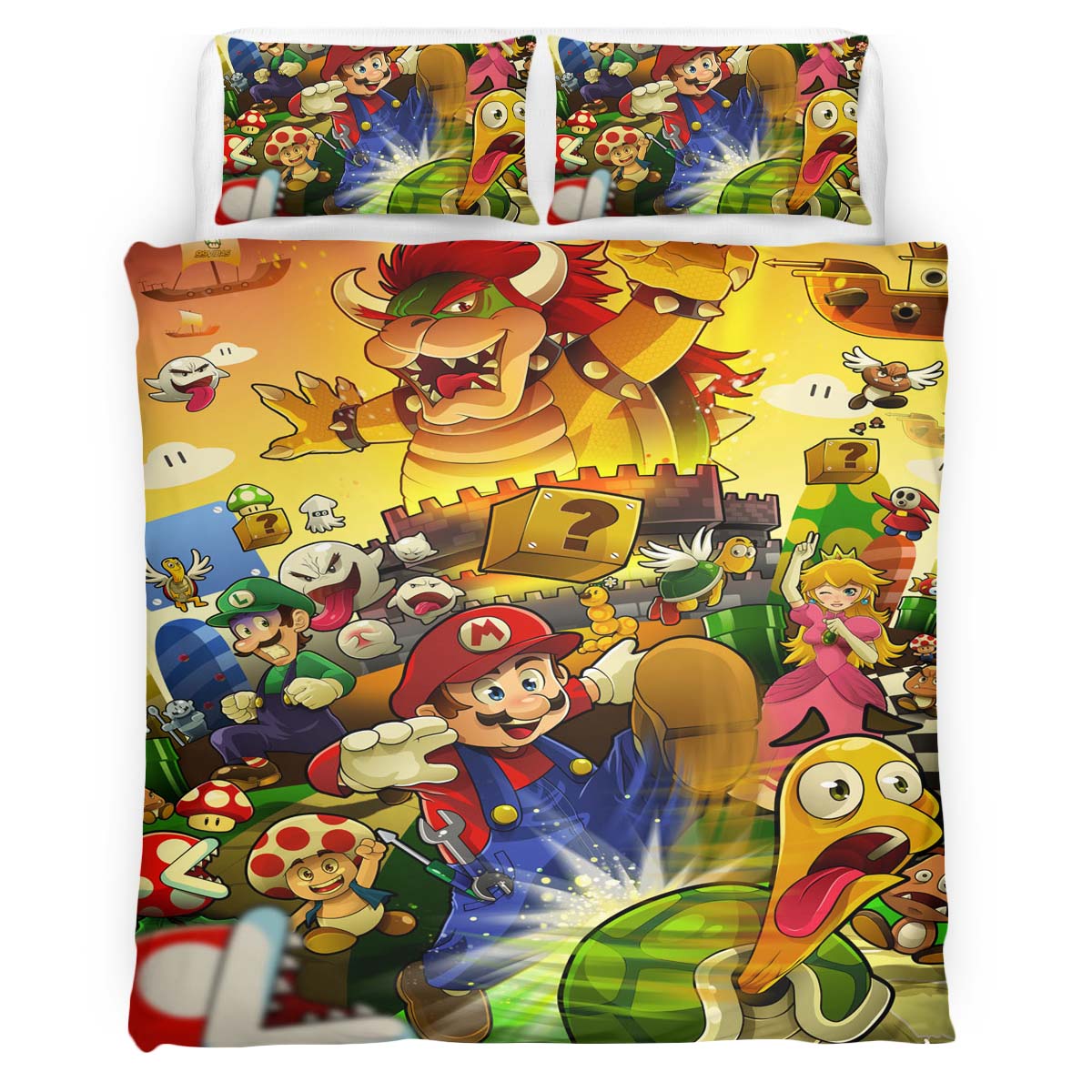 Housse De Couette Personnages Super Mario 13 Parure de lit Ensemble De Literie