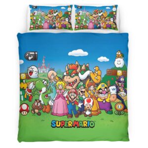 Housse De Couette Personnages Super Mario 14 Parure de lit Ensemble De Literie