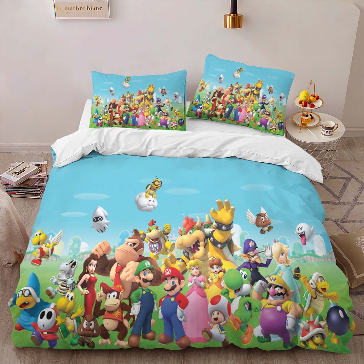 Housse De Couette Personnages Super Mario 15 Parure de lit Ensemble De Literie – Image 2
