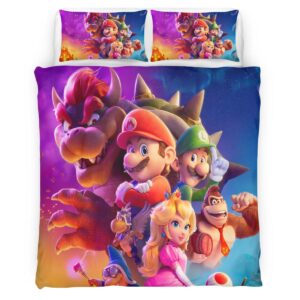 Housse De Couette Personnages Super Mario 16 Parure de lit Ensemble De Literie