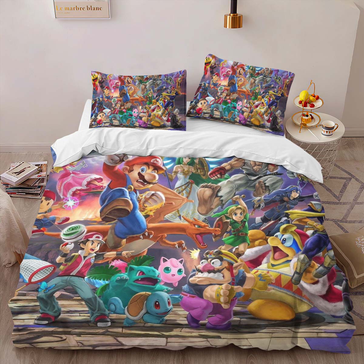 Housse De Couette Personnages Super Mario 20 Parure de lit Ensemble De Literie – Image 2