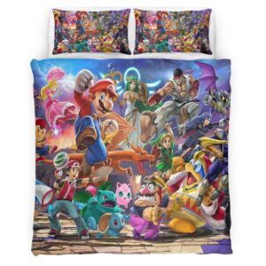 Housse De Couette Personnages Super Mario 20 Parure de lit Ensemble De Literie