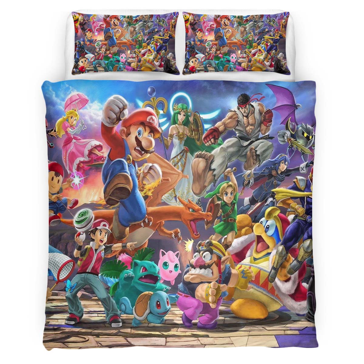 Housse De Couette Personnages Super Mario 20 Parure de lit Ensemble De Literie