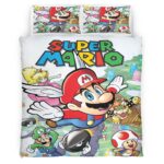 Housse De Couette Personnages Super Mario 23 Parure de lit Ensemble De Literie