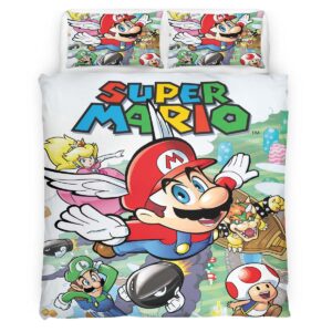 Housse De Couette Personnages Super Mario 23 Parure de lit Ensemble De Literie