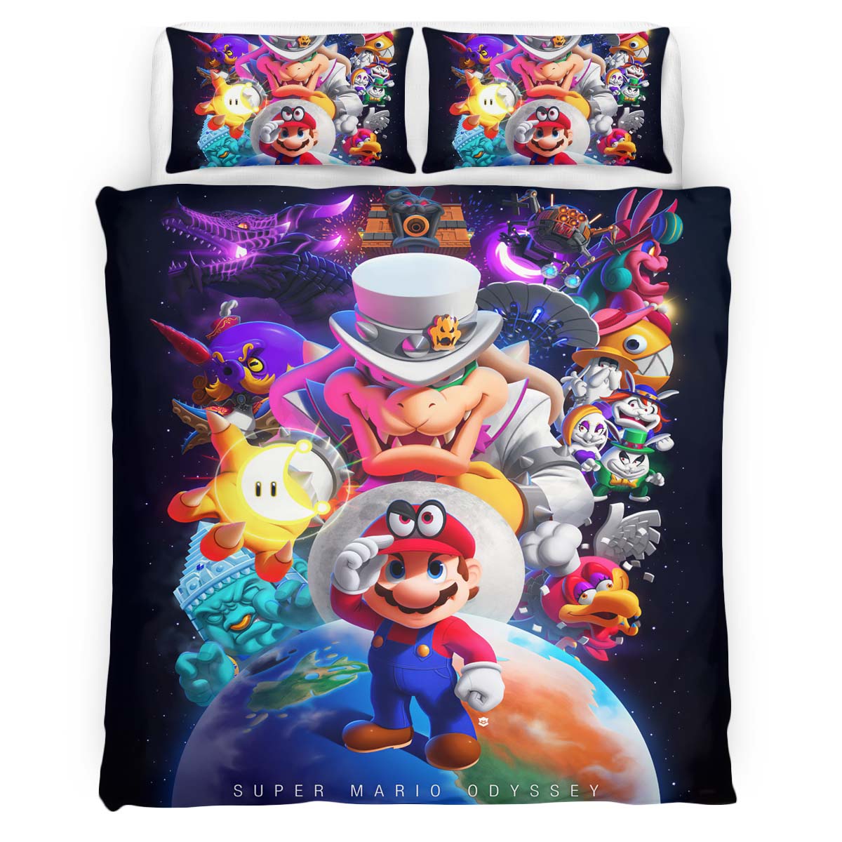 Housse De Couette Personnages Super Mario 25 Parure de lit Ensemble De Literie