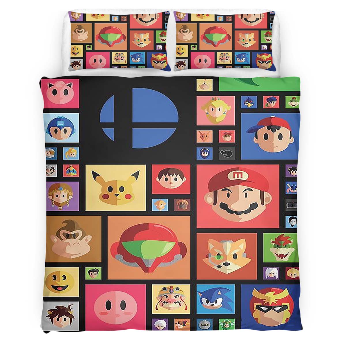 Housse De Couette Personnages Super Mario 26 Parure de lit Ensemble De Literie