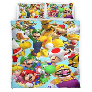 Housse De Couette Personnages Super Mario 27 Parure de lit Ensemble De Literie