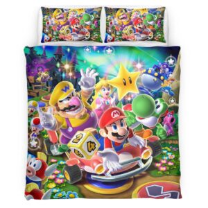 Housse De Couette Super Mario Personnages Parure de lit Ensemble De Literie