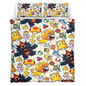 Housse De Couette Personnages Super Mario 31 Parure de lit Ensemble De Literie