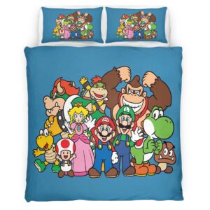 Housse De Couette Personnages Super Mario 35 Parure de lit Ensemble De Literie