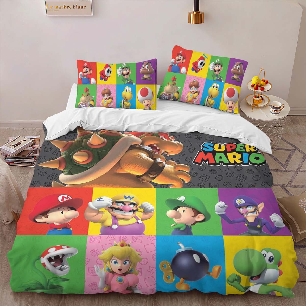 Housse De Couette Personnages Super Mario 39 Parure de lit Ensemble De Literie – Image 2