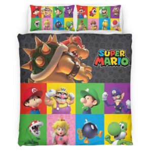 Housse De Couette Personnages Super Mario 39 Parure de lit Ensemble De Literie