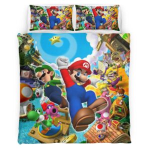 Housse De Couette Personnages Super Mario 4 Parure de lit Ensemble De Literie