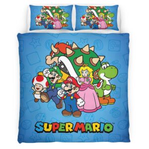 Housse De Couette Personnages Super Mario 40 Parure de lit Ensemble De Literie