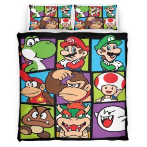 Housse De Couette Personnages Super Mario 44 Parure de lit Ensemble De Literie