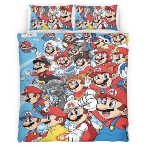 Housse De Couette Personnages Super Mario 45 Parure de lit Ensemble De Literie
