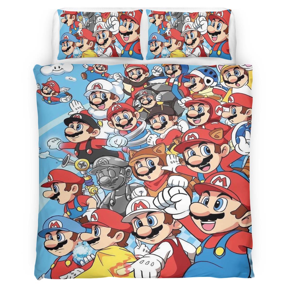 Housse De Couette Personnages Super Mario 45 Parure de lit Ensemble De Literie