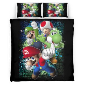 Housse De Couette Personnages Super Mario 49 Parure de lit Ensemble De Literie