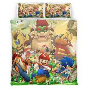 Housse De Couette Super Mario Personnages 5 Parure de lit Ensemble De Literie