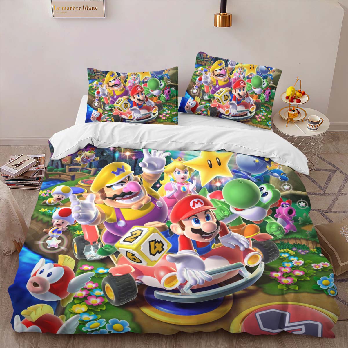 Housse De Couette Super Mario Personnages Parure de lit Ensemble De Literie – Image 2