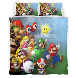 Housse De Couette Super Mario Personnages 8 Parure de lit Ensemble De Literie
