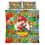 Housse De Couette Super Mario Début du jeu Parure de lit Ensemble De Literie