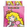 Housse De Couette Super Mario Princesse Peach Parure de lit Ensemble De Literie