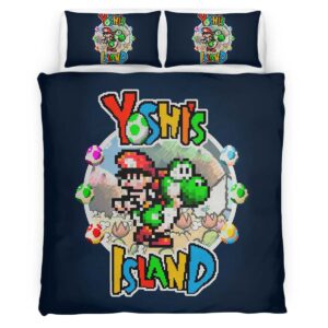 Housse De Couette Super Mario L’île de Yoshi Parure de lit Ensemble De Literie