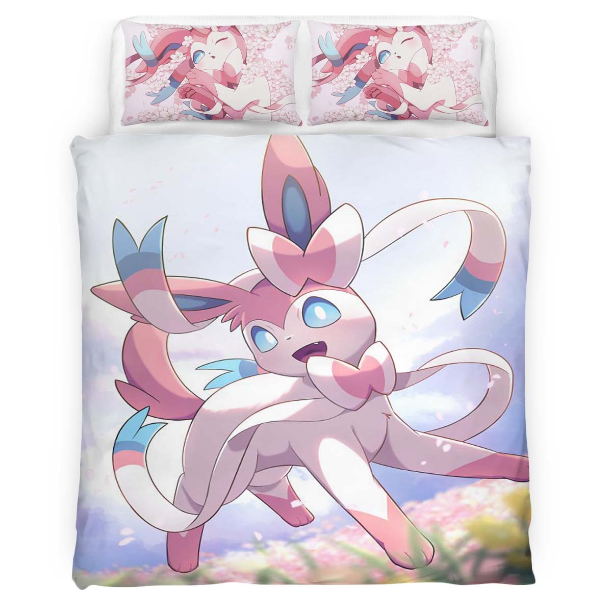 Housse De Couette Nymphali Pokémon 4 Parure de lit Ensemble De Literie