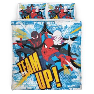 Housse De Couette Team-Up Spider-Man Parure de lit Ensemble De Literie