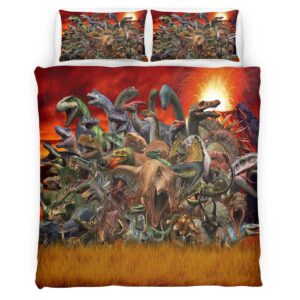 Housse De Couette Les Dinosaures de Jurassic World 3 Parure de lit Ensemble De Literie