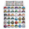 Housse De Couette Grand Tableau des Poké Balls Pokémon Parure de lit Ensemble De Literie