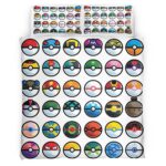 Housse De Couette Grand Tableau des Poké Balls Pokémon Parure de lit Ensemble De Literie