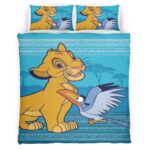 Housse De Couette Le Roi Lion Simba et Zazu Parure de lit Ensemble De Literie
