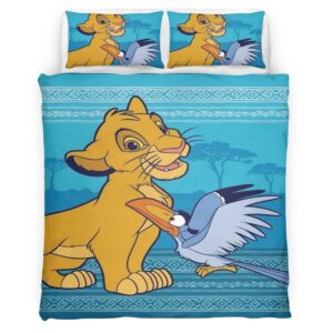 Housse De Couette Le Roi Lion Simba et Zazu Parure de lit Ensemble De Literie