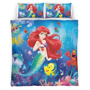 Housse De Couette La Petite Sirène Ariel 07 Parure de lit Ensemble De Literie