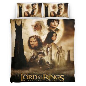 Housse De Couette Le Seigneur des Anneaux – Les Deux Tours, le Voyage Continue Parure de lit Ensemble De Literie